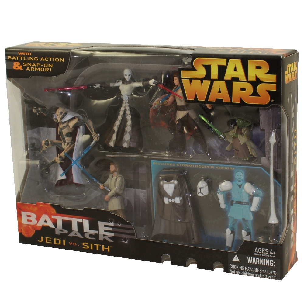 Star Wars Battle Packs Action Figure Set JEDI vs. SITH (ObiWan, Yoda, Anakin, Grievous +1