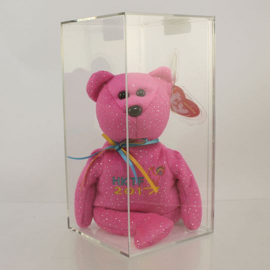 TY Beanie Baby HONG KONG Bear (PINK 2017 Hong Kong Toy Fair
