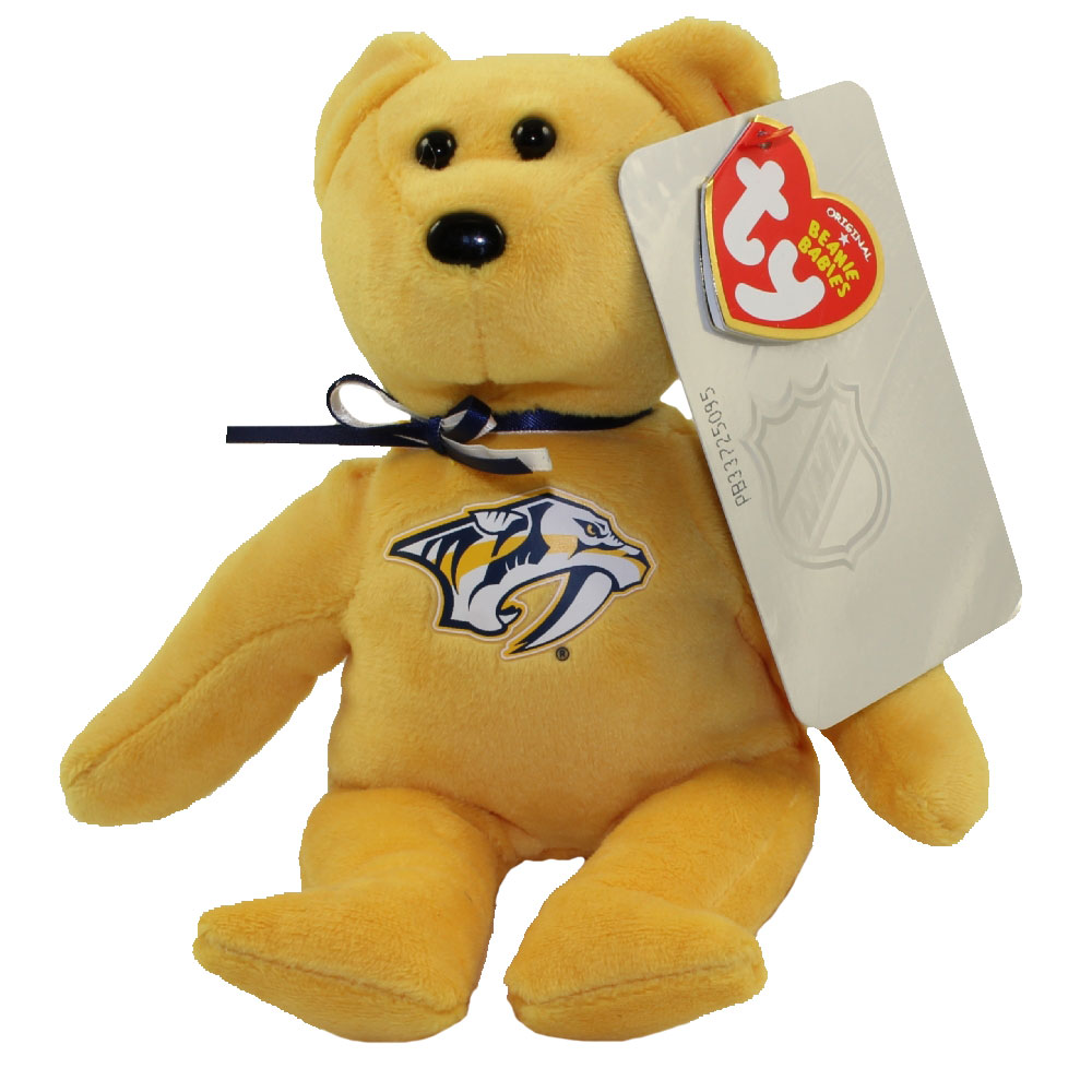 TY Beanie Baby NHL Hockey Bear NASHVILLE PREDATORS (8 inch) (Mint