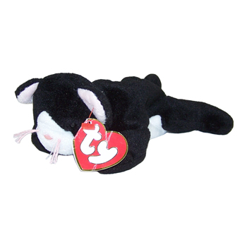 ty beanie babies black and white cat