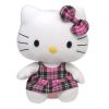 TY Beanie Buddy - HELLO KITTY (PINK TARTAN PLAID - 9.5 inch) (Mint)