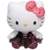 TY Beanie Buddy - HELLO KITTY (Punk - Black & Pink) (Medium Size - 13 inch) (Mint)