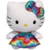 TY Beanie Buddy - HELLO KITTY (Rainbow Tie Die) (Medium Size - 13 inch) (Mint)