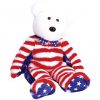TY Beanie Buddy - LIBERTY the Bear (White Head Version) (14 inch) (Mint)