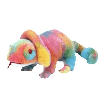 TY Beanie Buddy - RAINBOW the Chameleon (12.5 inch) (Mint)