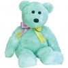TY Beanie Buddy - SHERBET the Bear (Aqua Version) (13.5 inch) (Mint)