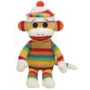 TY Beanie Buddy - SOCK MONKEY (Stripes) (Large - 30 inch) (Mint)