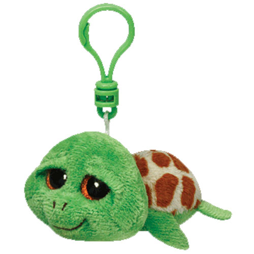 TY Beanie Boos - ZIPPY the Green Turtle (Plastic Key Clip - 3 inch) (Mint)