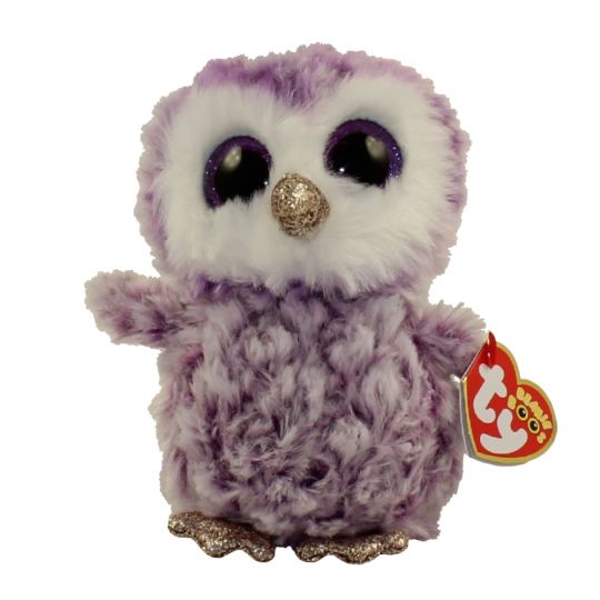 TY Beanie Boos MOONLIGHT the Purple Owl (Glitter Eyes) (Regular