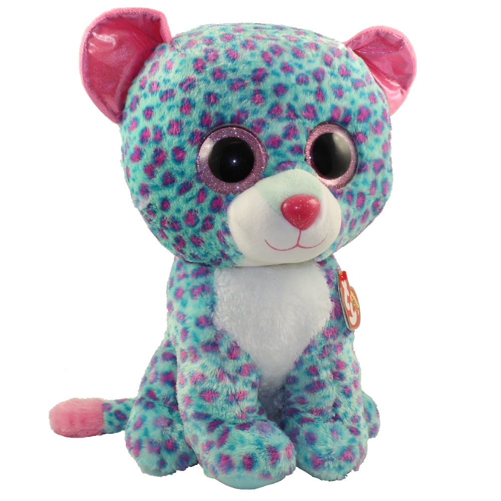 TY Beanie Boos - SYDNEY the Leopard (Glitter Eyes) (LARGE Size - 17 inch)  (Mint)