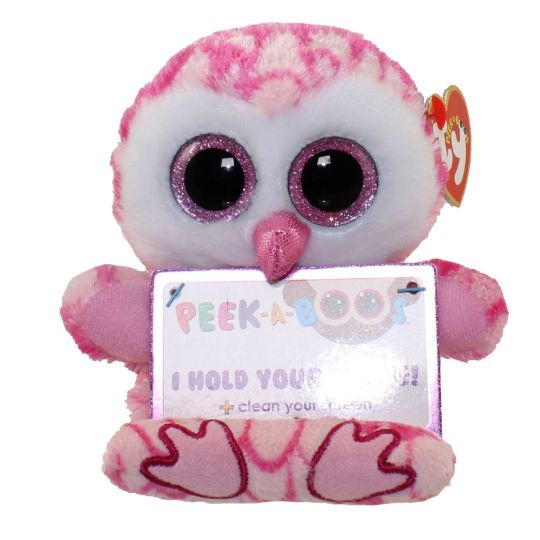TY Beanie Boos Peek-A-Boos MILLY the Owl (4 inch Phone Holder) (Mint)