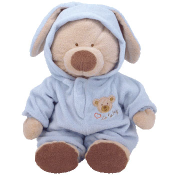 Baby TY PJ BEAR (Blue) (Large 16 Inches) (Mint)