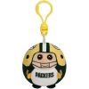 TY NFL Beanie Ballz - GREEN BAY PACKERS (Plastic Key Clip - 2.5 inch) (Mint)
