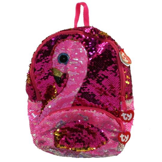 TY Fashion Flippy Sequin Backpack GILDA the Flamingo 12 inch Version 2 Mint