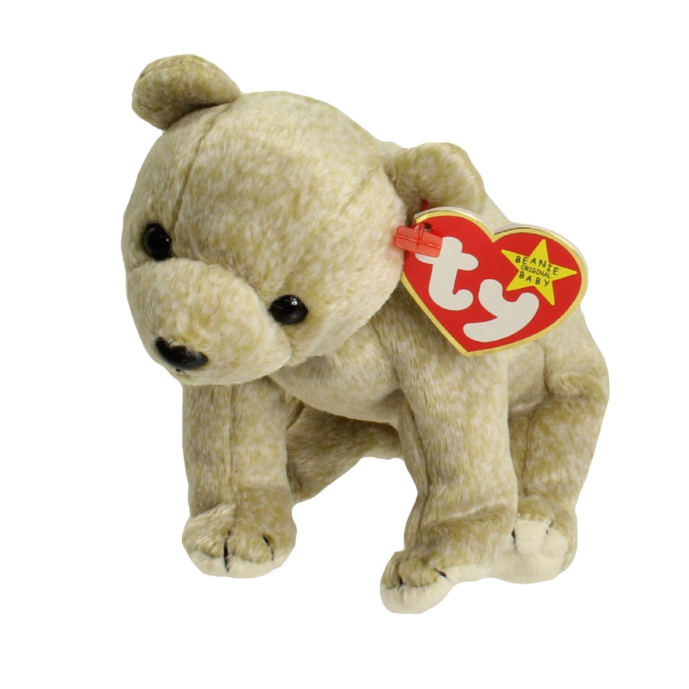 TY Beanie Baby ALMOND the Beige Bear (7 inch) (Mint