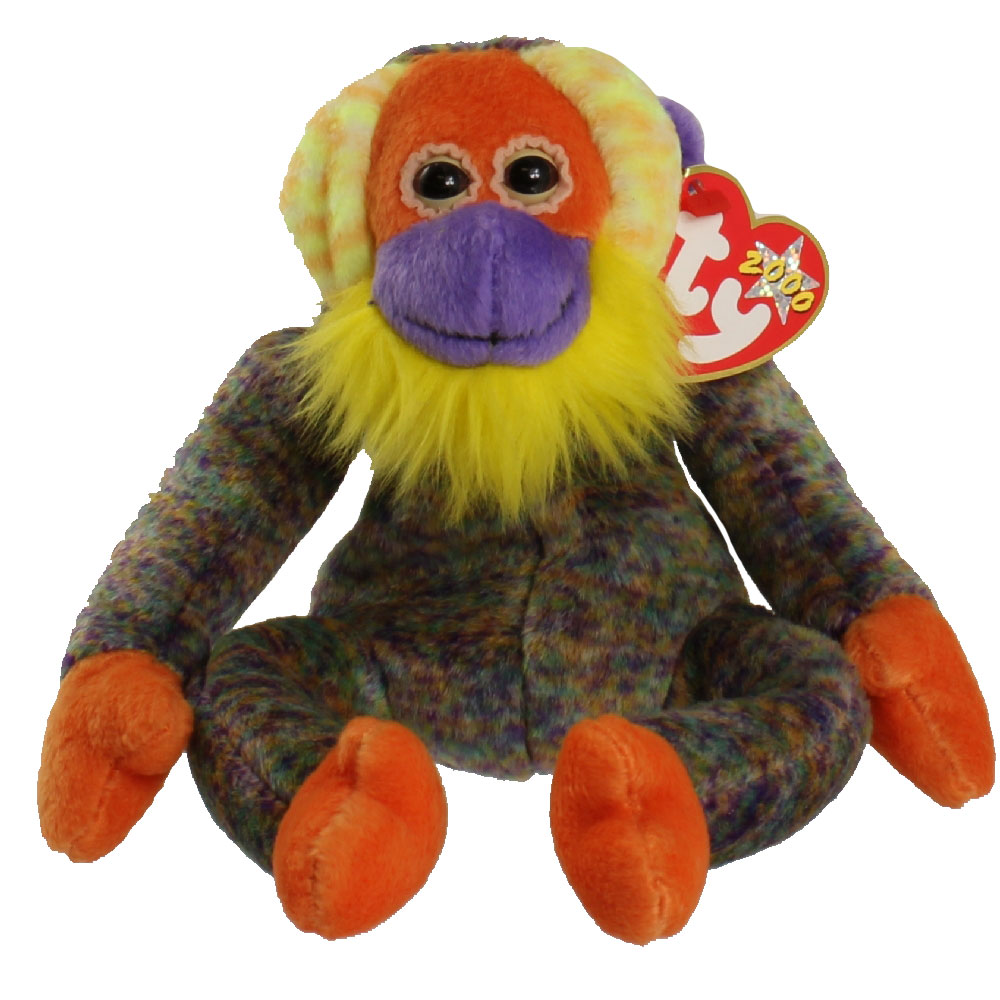 TY Beanie Baby BANANAS the Monkey 8.5 inch Mint