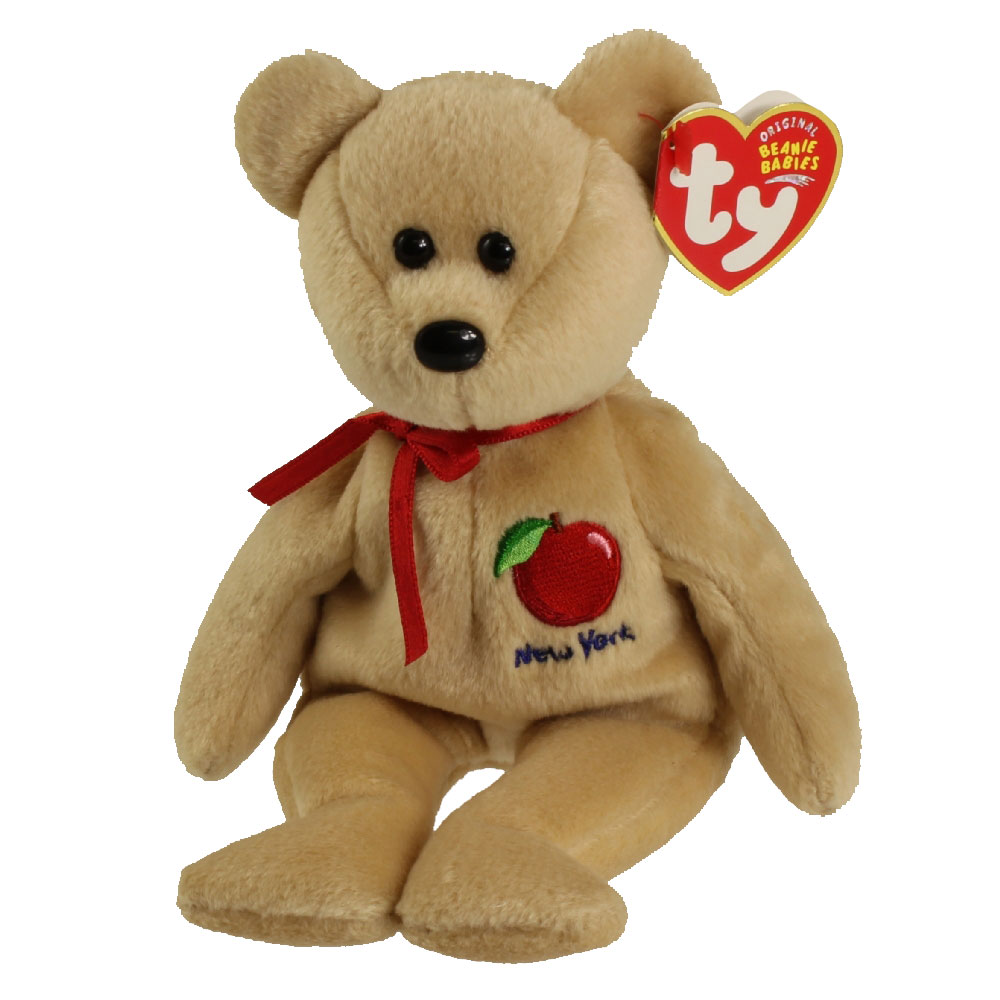 TY Beanie Baby BIG APPLE the Bear (8.5 inch) (Mint) Sell TY Beanie