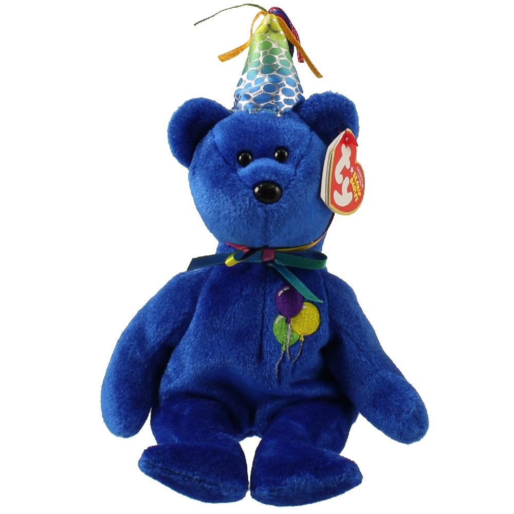 TY Beanie Baby HAPPY BIRTHDAY the Bear (2007 Blue Version) (9 inch