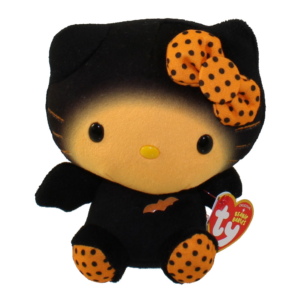 TY Beanie Baby HELLO KITTY (wearing Bat Costume 6 inch) (Mint