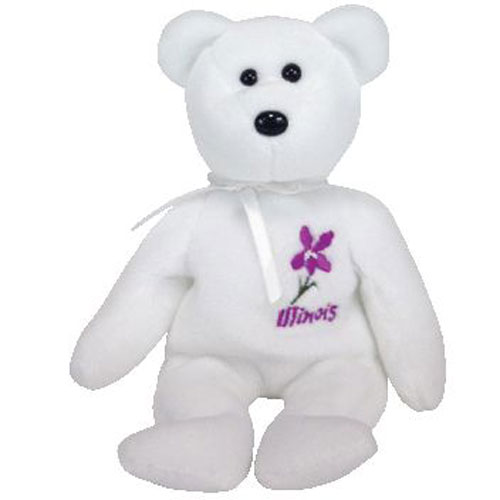 TY Beanie Baby ILLINOIS VIOLET the Bear (8.5 inch) (Mint) Sell TY