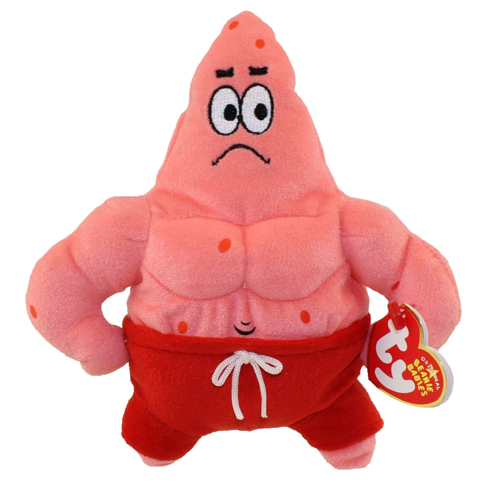 7 Inch Ty Beanie Baby ~ PATRICK STAR Spongebob Squarepants MWMT 