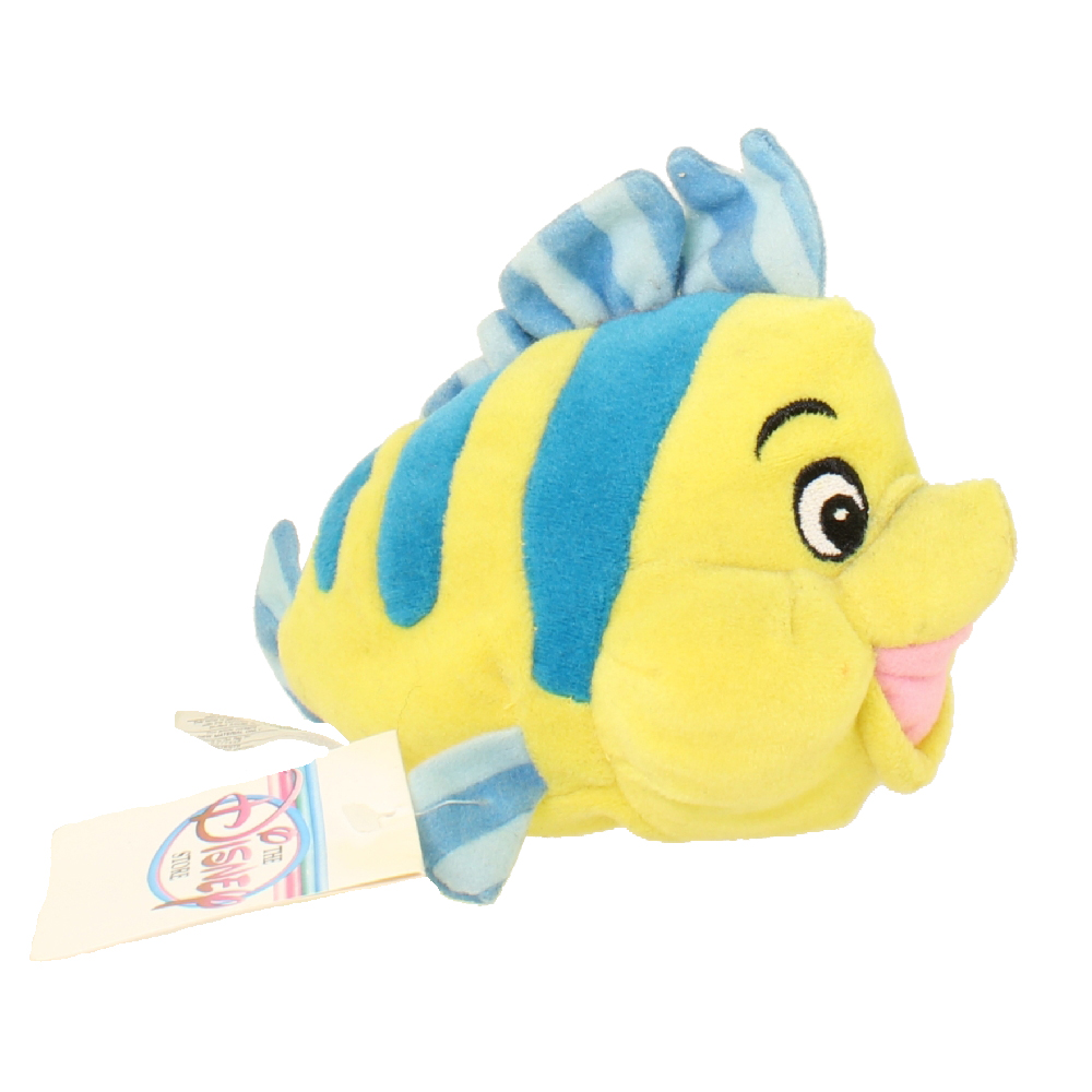Disney Bean Bag Plush FLOUNDER (The Little Mermaid) (7.5 inch) (Mint