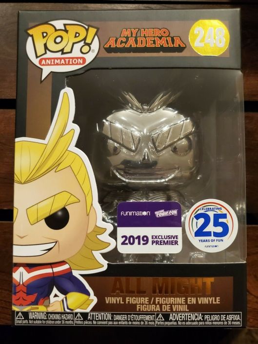Funko POP Vinyl Figure All Might Chrome NYCC Premier Mint