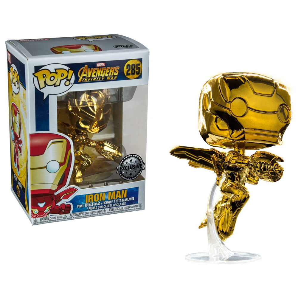 Funko Pop Marvel: Marvel Studios 10 - Iron Man (Gold Chrome) Collectible Figure, Multicolor