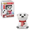 Funko POP! Ad Icons Vinyl Figure - COCA-COLA POLAR BEAR (Flocked) #58 (Mint)