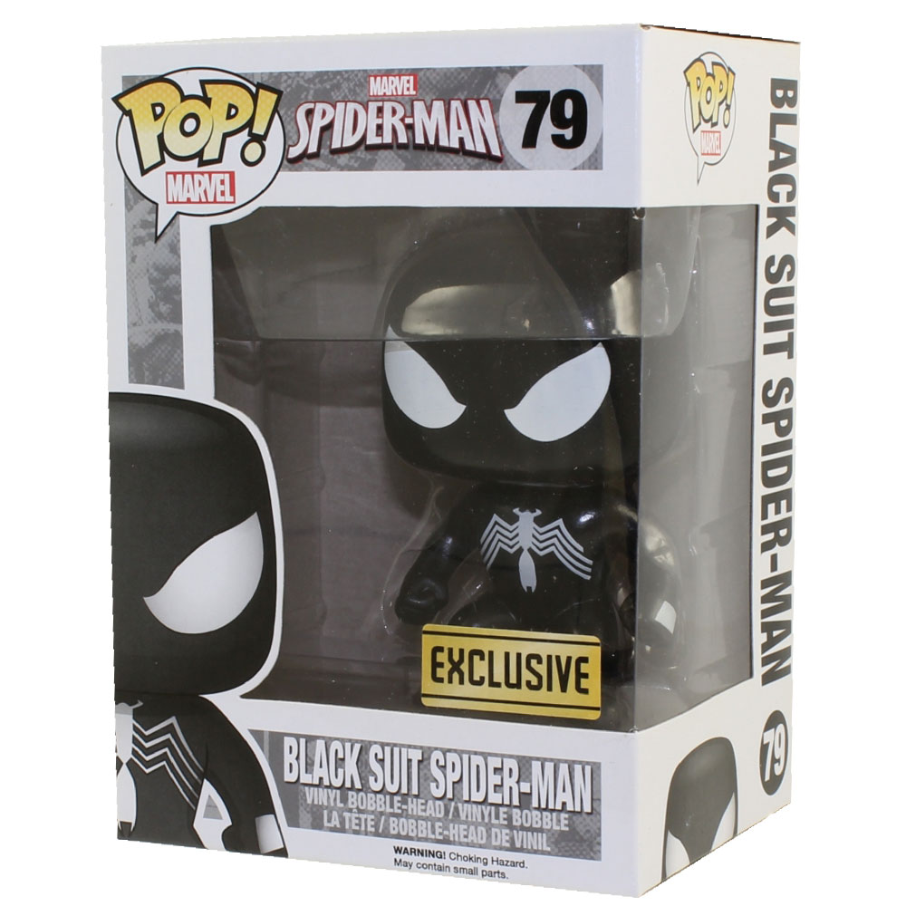 Funko POP! Marvel Vinyl BobbleHead Figure BLACK SUIT SPIDERMAN 79 *Exclusive* (Mint