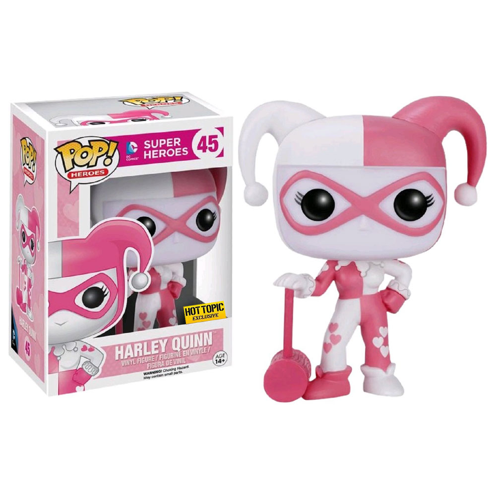 harley quinn pink and white funko pop