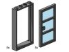 LEGO - 1x4x6 Black Door and Frames with Transparent Blue Panes 3449 - (New & Sealed)