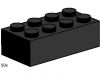 LEGO - 2x4 Black Bricks 3458 - (New & Sealed)