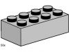 LEGO - 2x4 Light Grey Bricks 3459 - (New & Sealed)