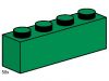 LEGO - 1x4 Dark Green Bricks 3471 - (New & Sealed)