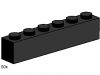 LEGO - 1x6 Black Bricks 3473 - (New & Sealed)