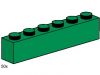 LEGO - 1x6 Dark Green Bricks 3476 - (New & Sealed)