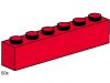 LEGO - 1x6 Red Bricks 3477 - (New & Sealed)