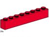 LEGO - 1x8 Red Bricks 3482 - (New & Sealed)