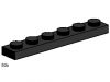 LEGO - 1x6 Black Plates 3486 - (New & Sealed)