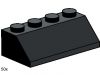 LEGO - 2x4 Roof Tiles Steep Sloped Black 3497 - (New & Sealed)