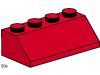 LEGO - 2x4 Roof Tiles Steep Sloped Red 3498 - (New & Sealed)