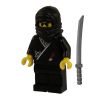 LEGO Minifigure - Castle - BLACK NINJA w/ Sword (Mint)