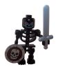 LEGO Minifigure - Castle - BLACK SKELETON with Sword & Shield (Mint)
