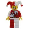 LEGO Minifigure - Castle Kingdoms - JESTER (Red & White) (Mint)