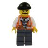 LEGO Minifigure - City - BANDIT (Orange Vest - Mustache) (Mint)