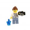 LEGO Minifigure - City - FEMALE VOLCANO EXPLORER w/ Camera & Rock (Mint)