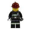 LEGO Minifigure - City - FIREFIGHTER (Reflective Suit & Red Helmet) (Mint)