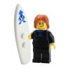 LEGO Minifigure - City - SURFER GUY with White Surfboard (Mint)