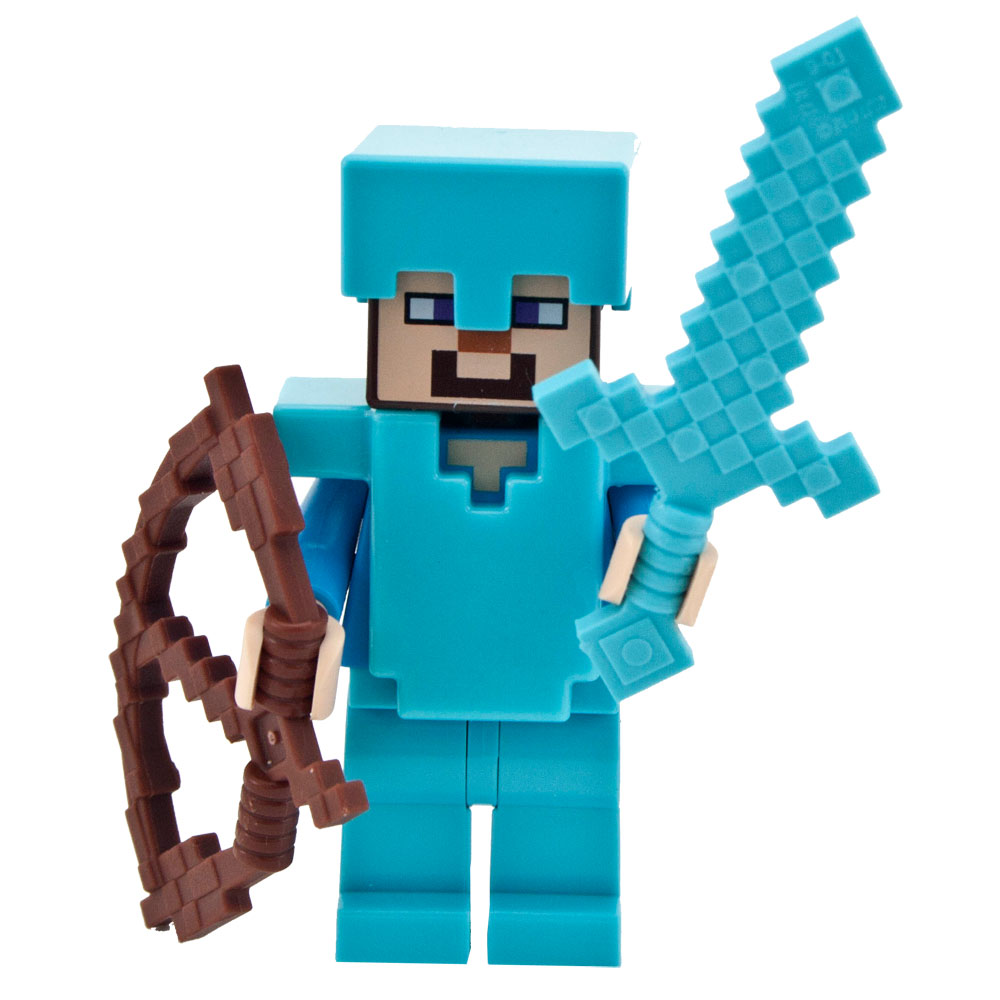 LEGO Minifigure - Minecraft - STEVE in Diamond Armor with Bow 